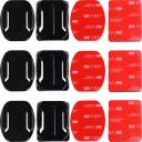 Adhesive Mounts For Gopro Cameras - 3X Curved & 3X Flat Mounts Bundle W/ 3M Sticky Pads- Tape Mount To Your Helmet/Bike/Board/Car- Fits All Go Pro Mo