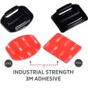Adhesive Mounts For Gopro Cameras - 3X Curved & 3X Flat Mounts Bundle W/ 3M Sticky Pads- Tape Mount To Your Helmet/Bike/Board/Car- Fits All Go Pro Mo