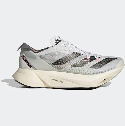 adidas-Adizero Adios Pro 3 Shoes-Unisex-Crystal White / Night Metallic / Linen Green-M 7.5 / W 8.5