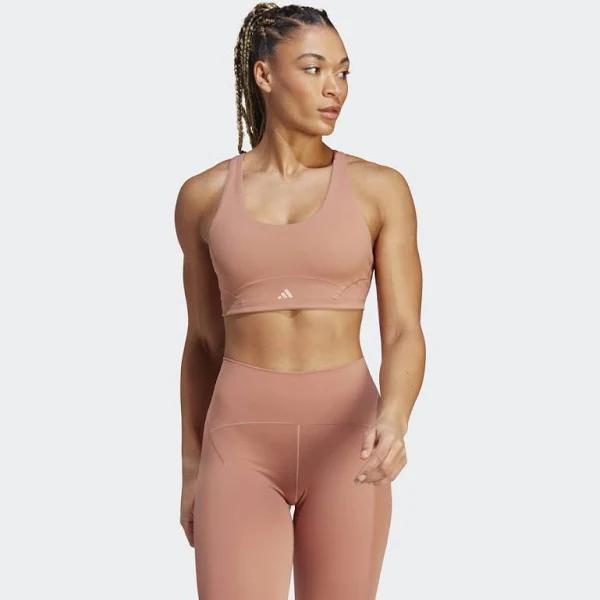 Adidas CoreFlow Luxe Studio Medium-Support Bra Clay Strata XS A-C - Women Training Sports Bras