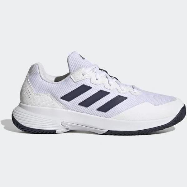 Adidas Gamecourt 2.0 Tennis Shoes White / Team Navy Blue 2 / White M 6.5 / W 7.5 - Men Tennis Trainers