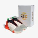 Adidas Harden Volume 7 Shoes White / Black / Semi Impact Orange M 8.5 / W 9.5 - Men Basketball Trainers