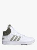 Adidas Hoops 3.0 Mid Lifestyle Basketball Classic Vintage Shoes White / Silver Pebble / Olive Strata 11.5 - Men Basketball Trainers