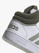 Adidas Hoops 3.0 Mid Lifestyle Basketball Classic Vintage Shoes White / Silver Pebble / Olive Strata 11.5 - Men Basketball Trainers