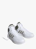 Adidas Hoops 3.0 Mid Lifestyle Basketball Classic Vintage Shoes White / Silver Pebble / Olive Strata 11.5 - Men Basketball Trainers