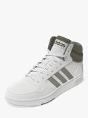 Adidas Hoops 3.0 Mid Lifestyle Basketball Classic Vintage Shoes White / Silver Pebble / Olive Strata 11.5 - Men Basketball Trainers