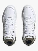 Adidas Hoops 3.0 Mid Lifestyle Basketball Classic Vintage Shoes White / Silver Pebble / Olive Strata 11.5 - Men Basketball Trainers