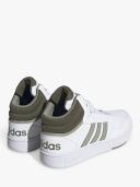 Adidas Hoops 3.0 Mid Lifestyle Basketball Classic Vintage Shoes White / Silver Pebble / Olive Strata 11.5 - Men Basketball Trainers