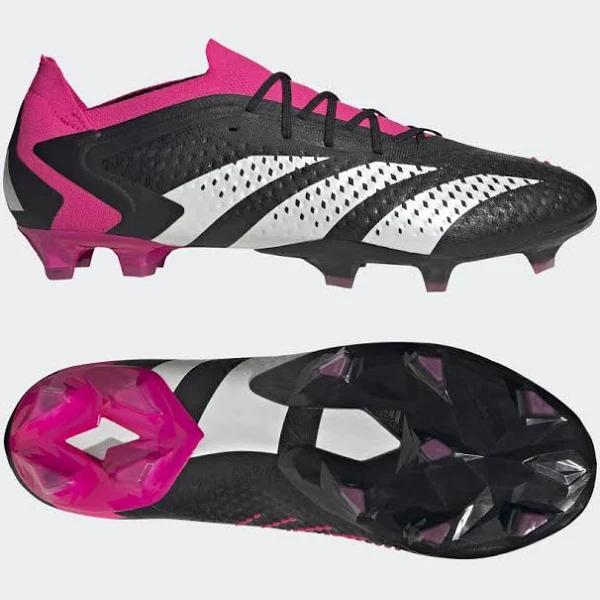 Adidas Predator Accuracy.1 Low Firm Ground Boots Black / White / Team Pink 2 10.5 - Unisex Football Football Boots