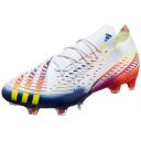 adidas-Predator Edge.1 Low Firm Ground Boots-Unisex-Cloud White / Solar Yellow / Power Blue-M 8.5 / W 9.5