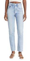 AGOLDE '90s Pinch Waist High-Rise Straight-Leg Organic Jeans - Women - Light Denim Jeans - XXL