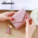Ainvoev Tassel Women Wallet For Credit Cards Small Luxury Brand Leather Short Womens Wallets and Purses Carteira Feminin