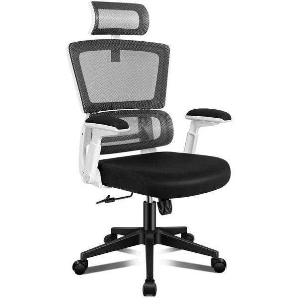 ALFORDSON Mesh Office Chair Ergonomic Computer Seat Black & White - Earn Everyday Rewards, Afterpay Available