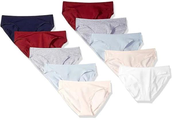 Amazon Essentials Womens WAE90087FL18 Cotton Stretch Bikini Panty, 10-Pack Bikini Style Underwear