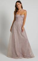 Amielita Corset Bodice Glitter Tulle Maxi Dress in Blush - Showpo Ball Gown Dresses | European Summer Outfit