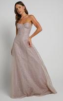 Amielita Corset Bodice Glitter Tulle Maxi Dress in Blush - Showpo Ball Gown Dresses | European Summer Outfit