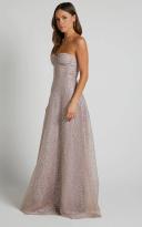 Amielita Corset Bodice Glitter Tulle Maxi Dress in Blush - Showpo Ball Gown Dresses | European Summer Outfit