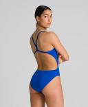 Arena Women's Challenge Back One Piece Swimsuit - Royal/Metallic Silver | Polyester - Swimoutlet.com