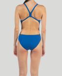 Arena Women's Challenge Back One Piece Swimsuit - Royal/Metallic Silver | Polyester - Swimoutlet.com