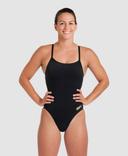 Arena Women's Solid Challenge Back One Piece Swimsuit - Red Fandango/White | Polyester - Swimoutlet.com