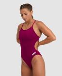 Arena Women's Solid Challenge Back One Piece Swimsuit - Red Fandango/White | Polyester - Swimoutlet.com