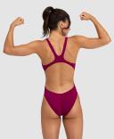 Arena Women's Solid Challenge Back One Piece Swimsuit - Red Fandango/White | Polyester - Swimoutlet.com