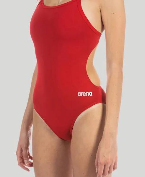 Arena Women's Solid Maxlife Light Drop Back One Piece Swimsuit - Navy/Metallic Silver | Polyester - Swimoutlet.com