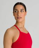 Arena Women's Solid Maxlife Light Drop Back One Piece Swimsuit - Red/Metallic Silver | Polyester - Swimoutlet.com