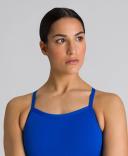 Arena Women's Solid Maxlife Light Drop Back One Piece Swimsuit - Royal/Metallic Silver | Polyester - Swimoutlet.com