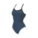 Arena Women's Solid Maxlife Light Drop Back One Piece Swimsuit - Shark/Black | Polyester - Swimoutlet.com