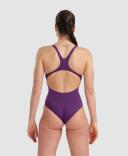 Arena Women's Solid Pro Back One Piece Swimsuit - Plum/White | Polyester - Swimoutlet.com