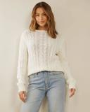 Atmos&Here - Women's White Jumpers - Hazel Wool Blend Cable Knit Jumper - Size 14 at The Iconic