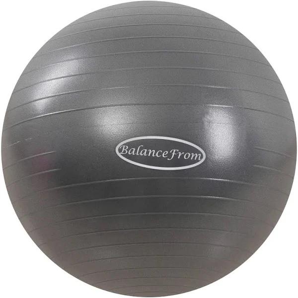 Balancefrom Anti-Burst and Slip Resistant Exercise Ball Yoga Ball Fitness Ball Birthing Ball with Quick Pump, 2,000-Pound Capacity 68-75cm, XL, Gray