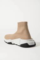 Balenciaga Speed Logo-Print Stretch-knit High-Top Sneakers - Women - Beige Sneakers - IT35