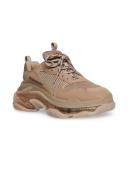 Balenciaga Triple S Clear Sole Logo-Embroidered Faux Leather and Mesh Sneakers - Women - Green Sneakers - IT35