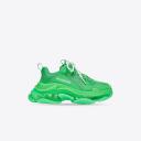 Balenciaga Triple S Clear Sole Logo-Embroidered Faux Leather and Mesh Sneakers - Women - Green Sneakers - IT36