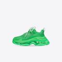 Balenciaga Triple S Clear Sole Logo-Embroidered Faux Leather and Mesh Sneakers - Women - Green Sneakers - IT37