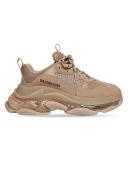 Balenciaga Triple S Clear Sole Logo-Embroidered Faux Leather and Mesh Sneakers - Women - Green Sneakers - IT37
