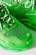 Balenciaga Triple S Clear Sole Logo-Embroidered Faux Leather and Mesh Sneakers - Women - Green Sneakers - IT38