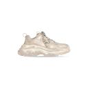 Balenciaga Triple S Logo-Embroidered Distressed Leather and Mesh Sneakers - Women - Mushroom Sneakers - IT34