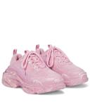 Balenciaga Triple S Logo-Embroidered Distressed Leather, Nubuck and Mesh Sneakers - Women - Pink Sneakers - IT38