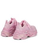 Balenciaga Triple S Logo-Embroidered Distressed Leather, Nubuck and Mesh Sneakers - Women - Pink Sneakers - IT38