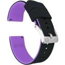 Barton Watch Bands - Soft Silicone Quick Release Straps - Black Buckle - Choose Color & Width - 16mm, 18mm, 20mm, 22mm, 24mm - Silky Smooth Rubber