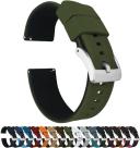 Barton Watch Bands - Soft Silicone Quick Release Straps - Black Buckle - Choose Color & Width - 16mm, 18mm, 20mm, 22mm, 24mm - Silky Smooth Rubber