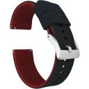 Barton Watch Bands - Soft Silicone Quick Release Straps - Black Buckle - Choose Color & Width - 16mm, 18mm, 20mm, 22mm, 24mm - Silky Smooth Rubber