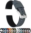 Barton Watch Bands - Soft Silicone Quick Release Straps - Black Buckle - Choose Color & Width - 16mm, 18mm, 20mm, 22mm, 24mm - Silky Smooth Rubber
