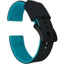 Barton Watch Bands - Soft Silicone Quick Release Straps - Black Buckle - Choose Color & Width - 16mm, 18mm, 20mm, 22mm, 24mm - Silky Smooth Rubber