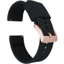 Barton Watch Bands - Soft Silicone Quick Release Straps - Black Buckle - Choose Color & Width - 16mm, 18mm, 20mm, 22mm, 24mm - Silky Smooth Rubber