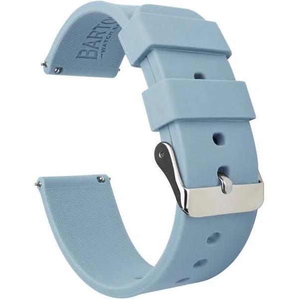 Barton Watch Bands - Soft Silicone Quick Release Straps - Stainless Steel Buckle - Choose Color & Width - 16mm, 18mm, 20mm, 22mm, 24mm - Silky