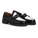 Bass Weejuns Men's Larson 90s Loafer in Black/White Leather, Size UK 10 | END. Clothing